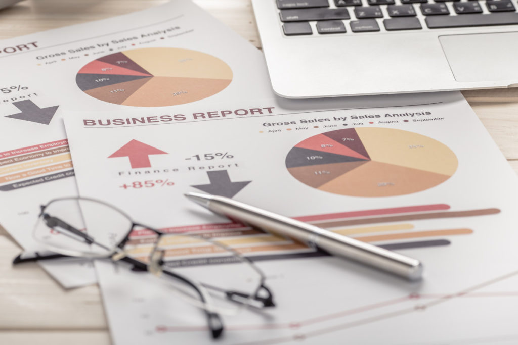 Showing business and financial report. Accounting