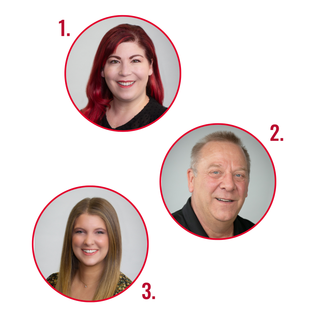 Collage of DMB Speaker's Headshots, Robbie Parks, Drew Tonsmeire and Nicole Jordan